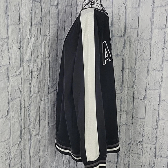AMERICAN EAGLE Black Silver Reflective Graphic Sweatshirt XL/TG/EXG - Picture 4 of 6